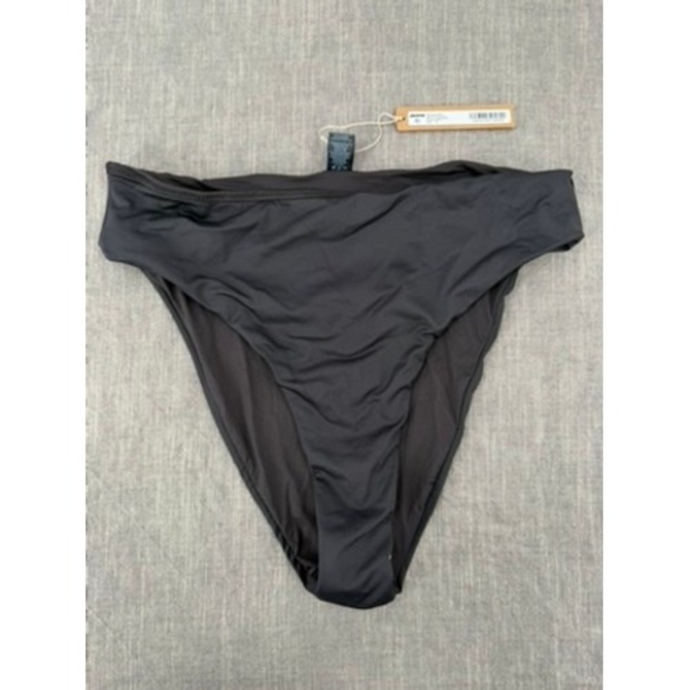 SKIMS Recycled Swim Mid Waist Bikini Bottom Onyx Black Size M Medium NWT